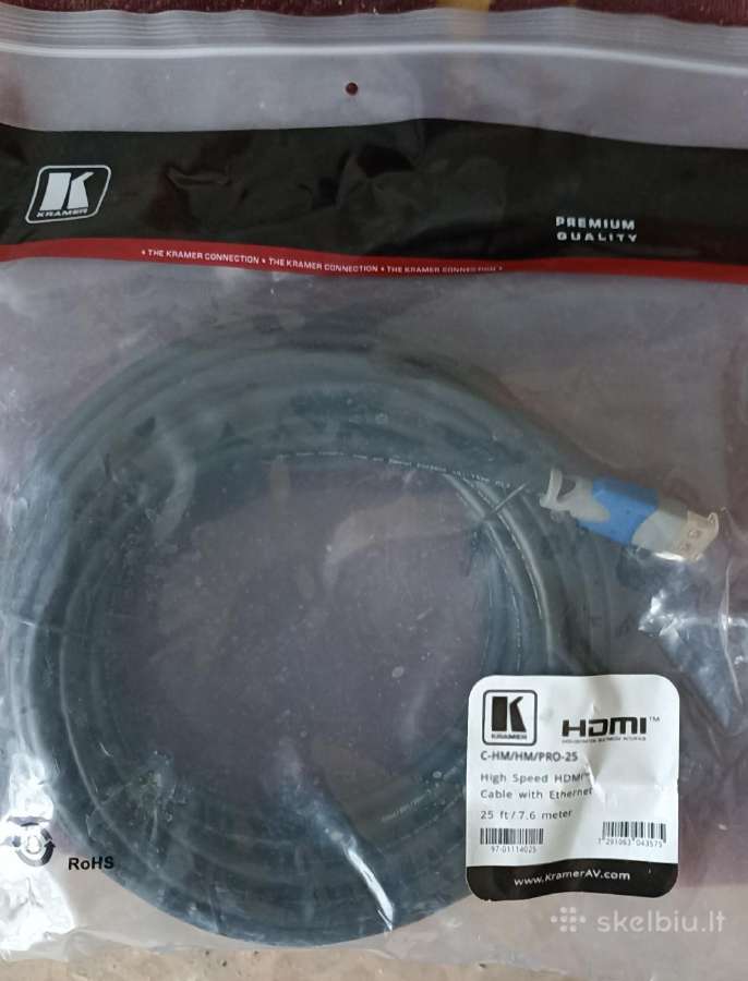 Laidas Hdmi Kramer Electronics 7,6m naujas