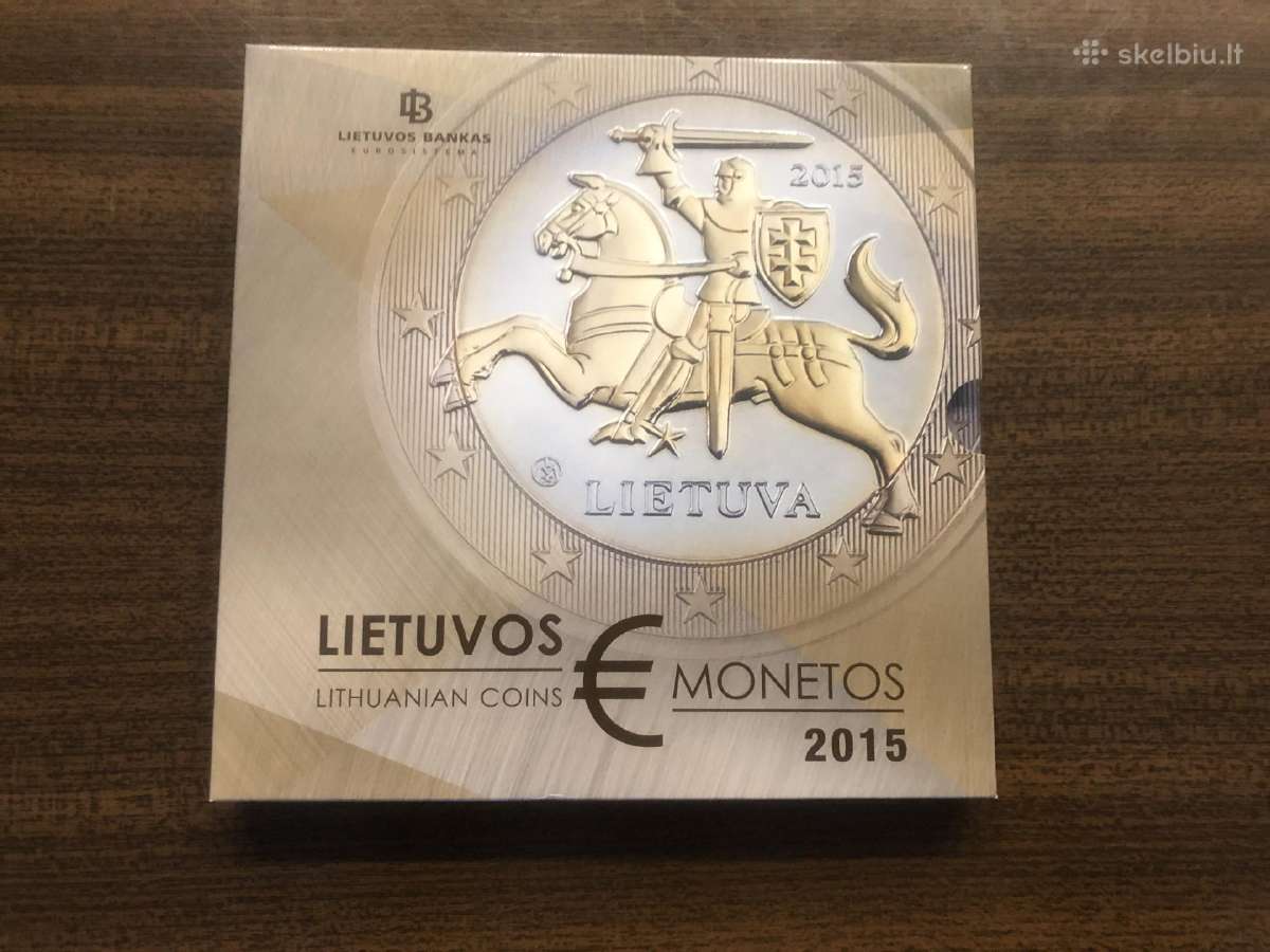 Pirmų Lietuviškų euro monetų rinkinys Proof 2015