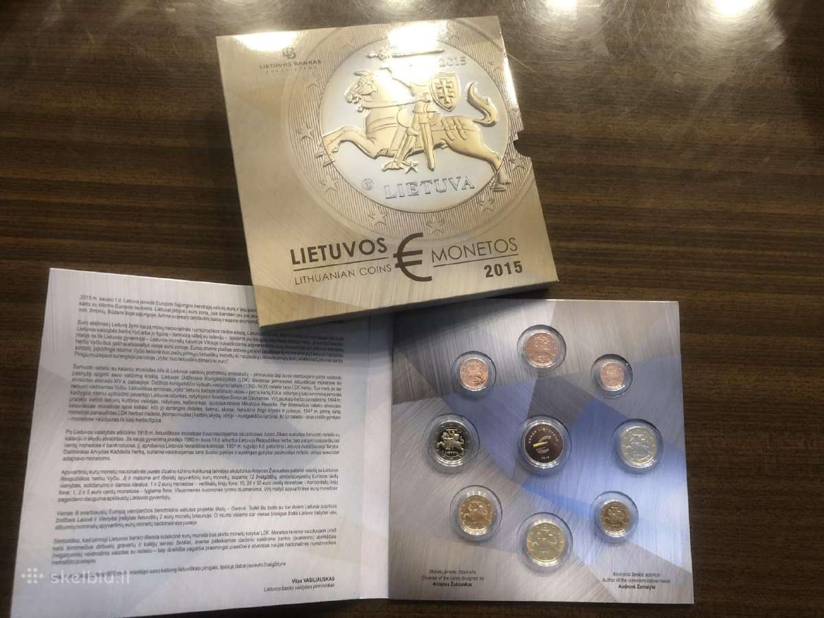 Pirmų Lietuviškų euro monetų rinkinys Proof 2015 - nuotraukos Nr. 2
