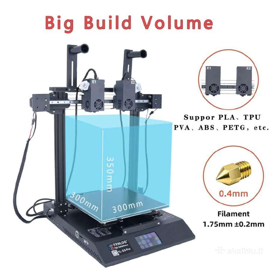 3D Printer Tenlog Tl-d3 Pro Idex - nuotraukos Nr. 2