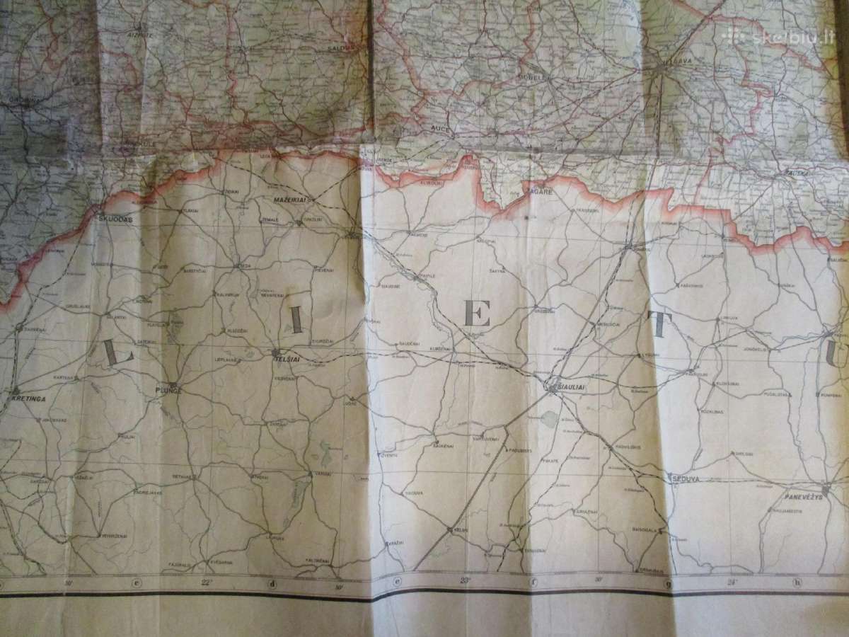 1930 metų Latvijos žemėlapis - nuotraukos Nr. 3