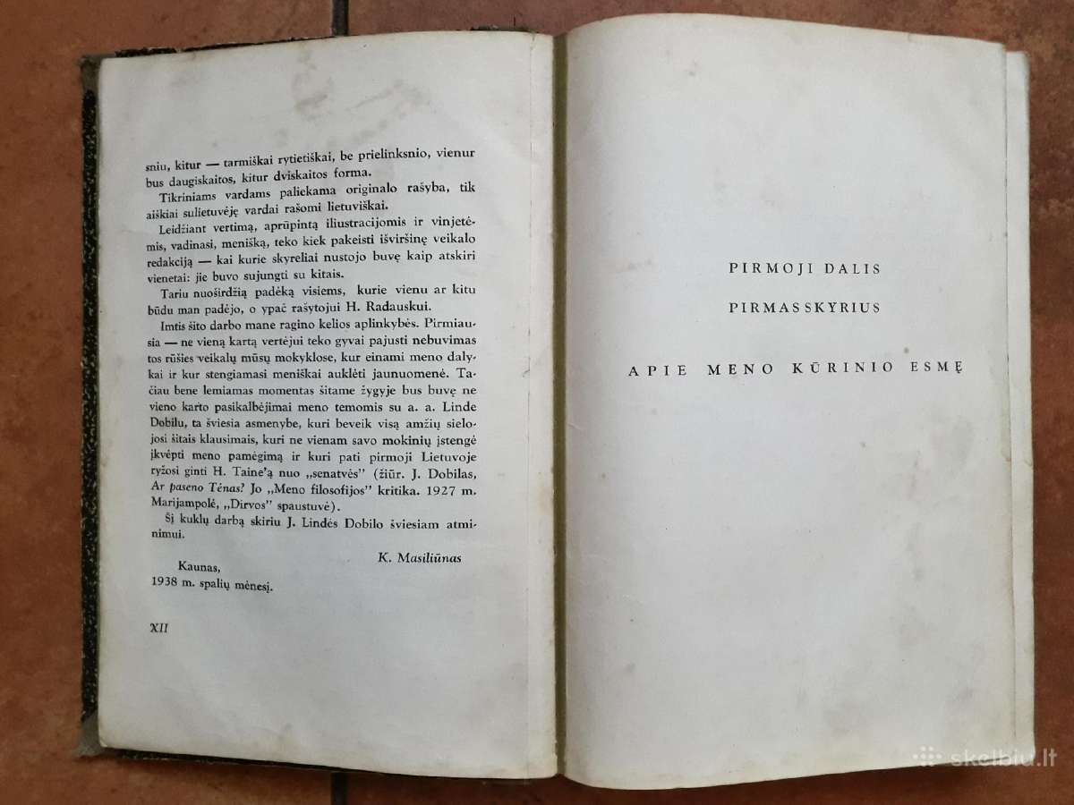 Hippolyte Taine "Meno Filosofija" 1 tomas 1938 m. - nuotraukos Nr. 6