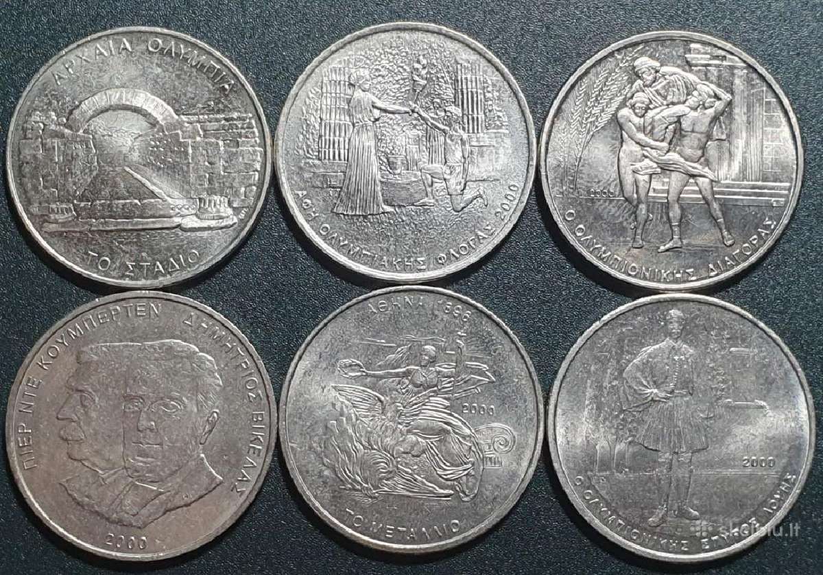 Graikija 500 Drachmų, 2000 Atėnai 6 Vnt. 8,00 €