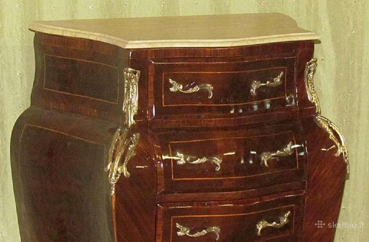 Naujos klasikinės inkrustuotos komodos su žalvariu - nuotraukos Nr. 14