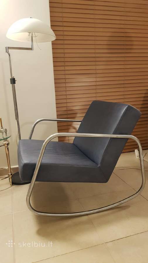 Vintažiniai mid century Bauhaus odiniai foteliai - nuotraukos Nr. 9