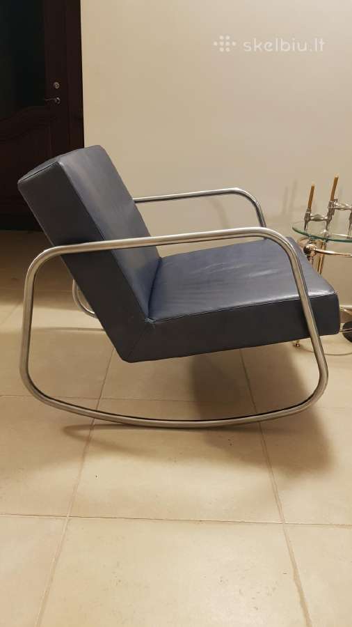 Vintažiniai mid century Bauhaus odiniai foteliai - nuotraukos Nr. 11