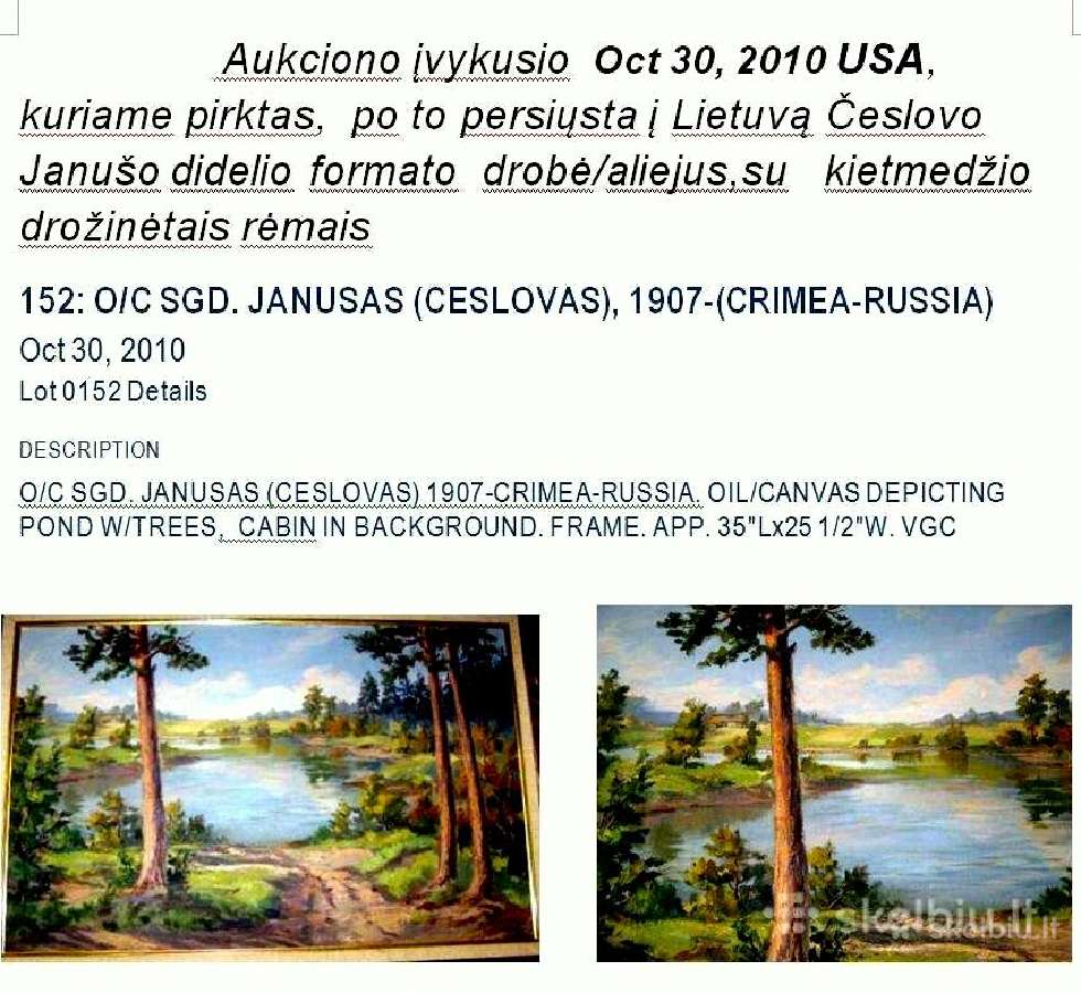 Paveikslas, Lietuva Janušas Česlovas drobė/aliejus - nuotraukos Nr. 3