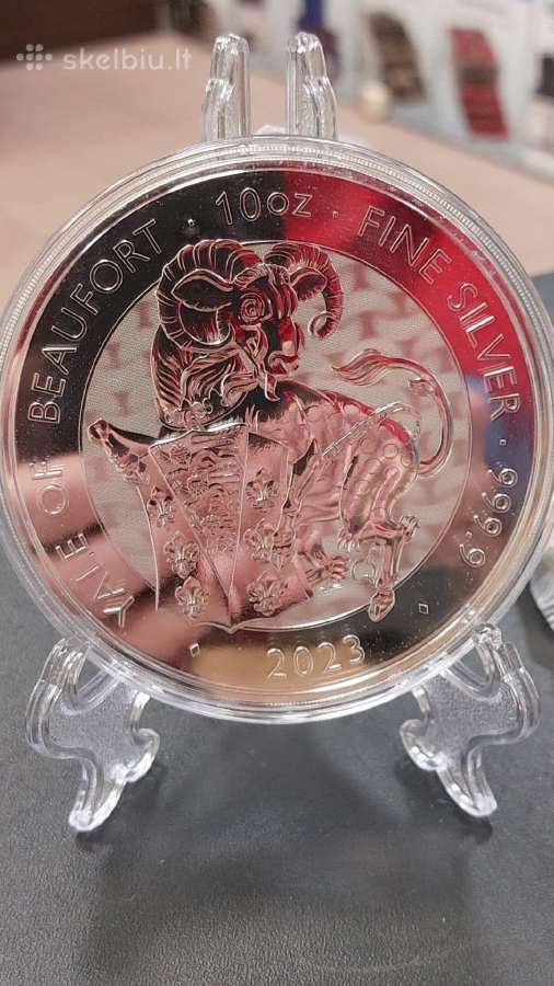 Karalienės žvėrys, 10oz sidabrine moneta 999.9