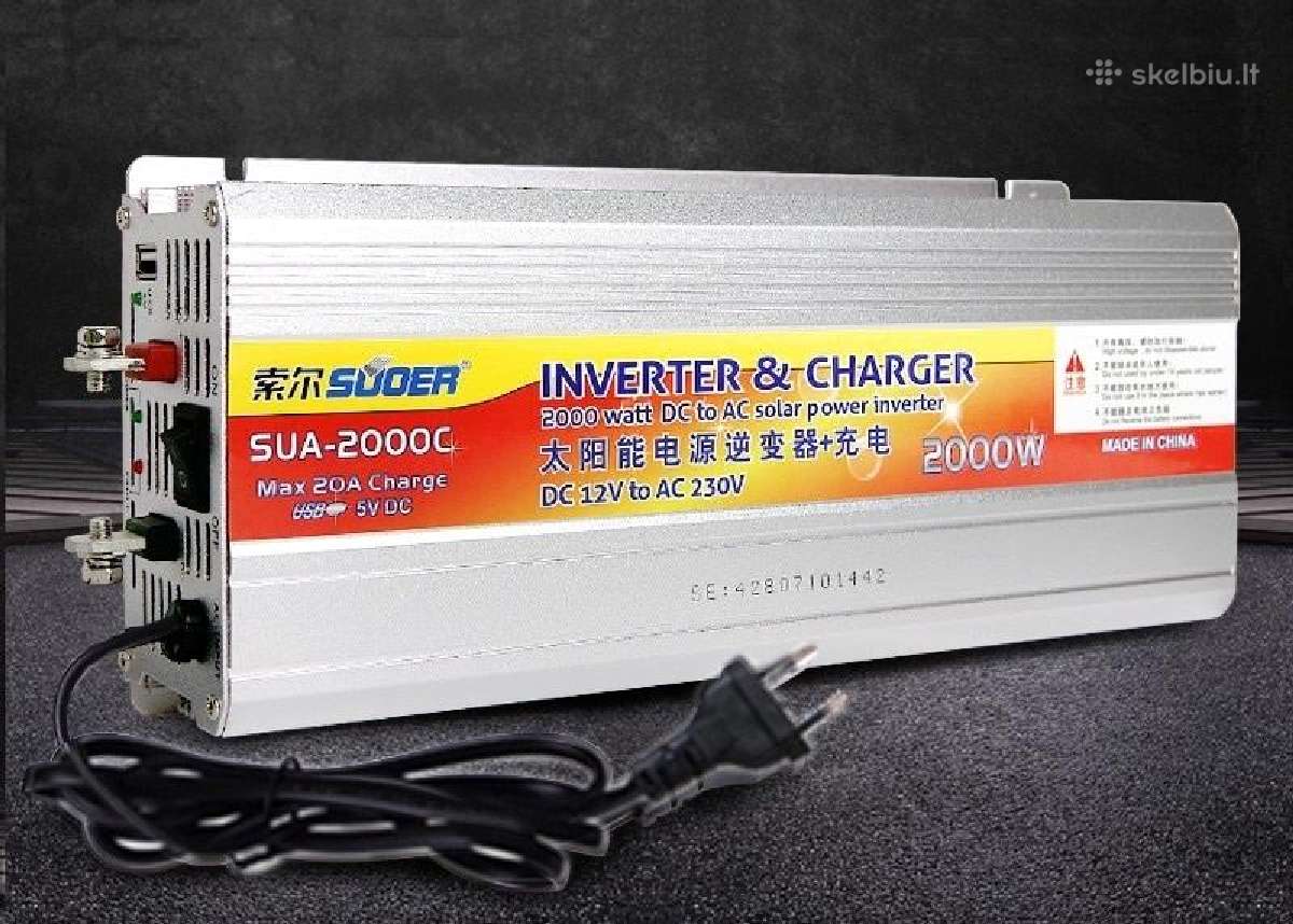 Hibridinis įtampos keitiklis – inverteris 12v-220v - nuotraukos Nr. 2