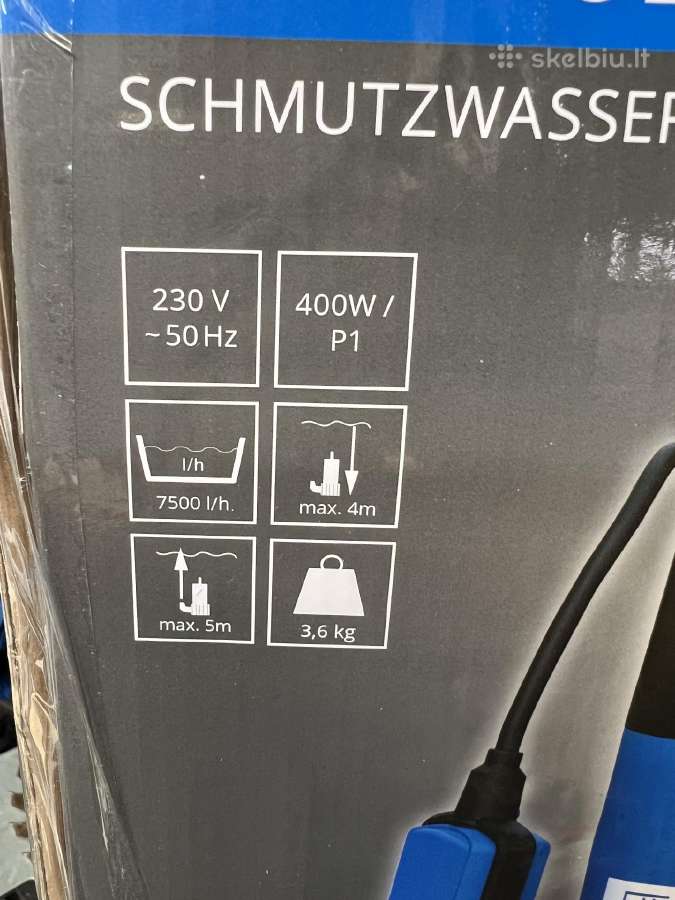 Drenažinis vandens siurblys su plūde 230v - nuotraukos Nr. 2
