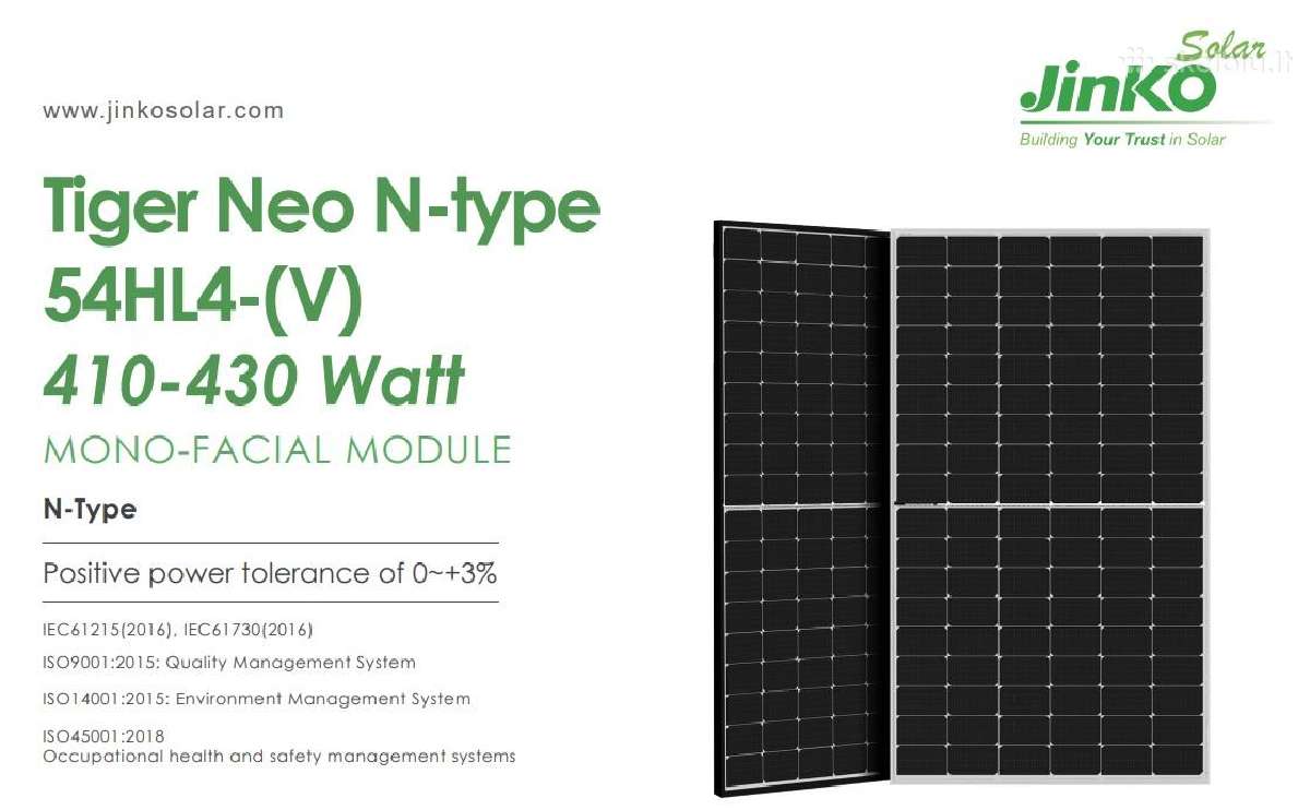 Saulės Moduliai Jinko Tiger Neo N Type 54hl4 V Skelbiult 6966