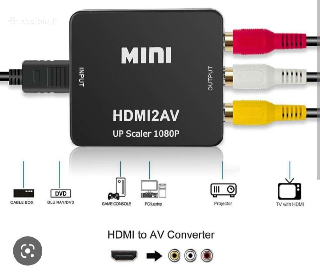Šakotuvas, Hdmi į AV, AV į Hdmi keitiklis - nuotraukos Nr. 2