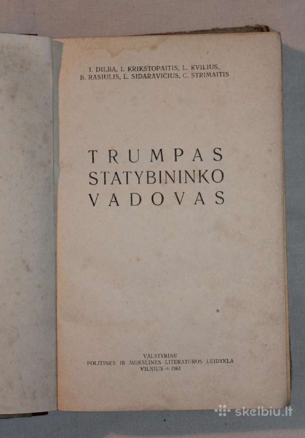 Trumpas statybininko vadovas knyga 1961m. - nuotraukos Nr. 2