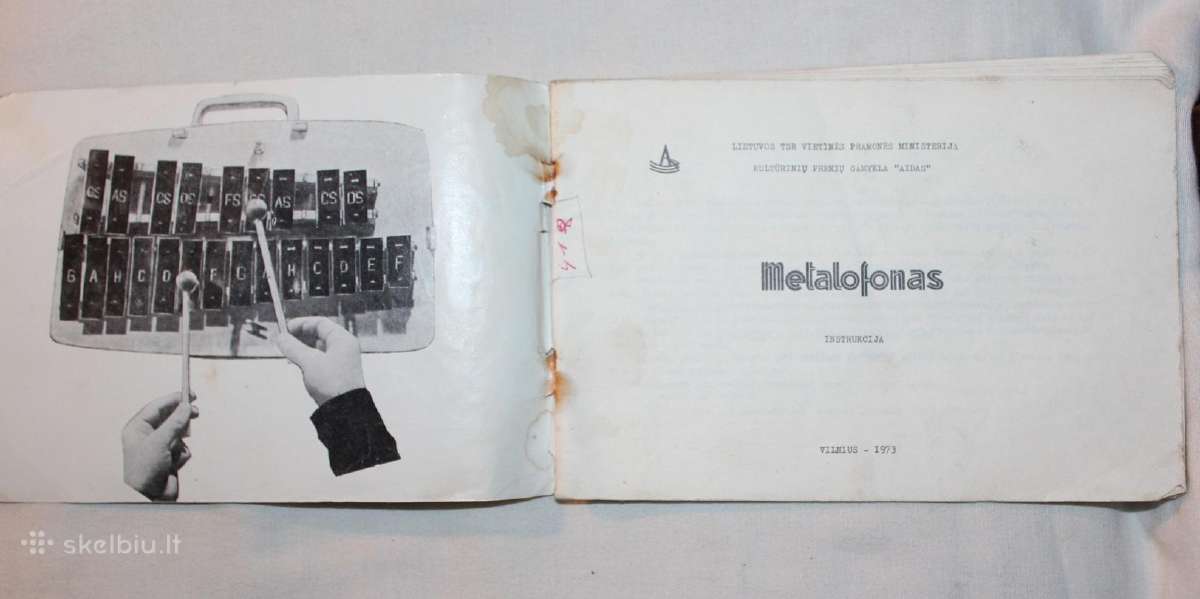 Metalofonas instrumento instrukcija 1973m. Vilnius - nuotraukos Nr. 2