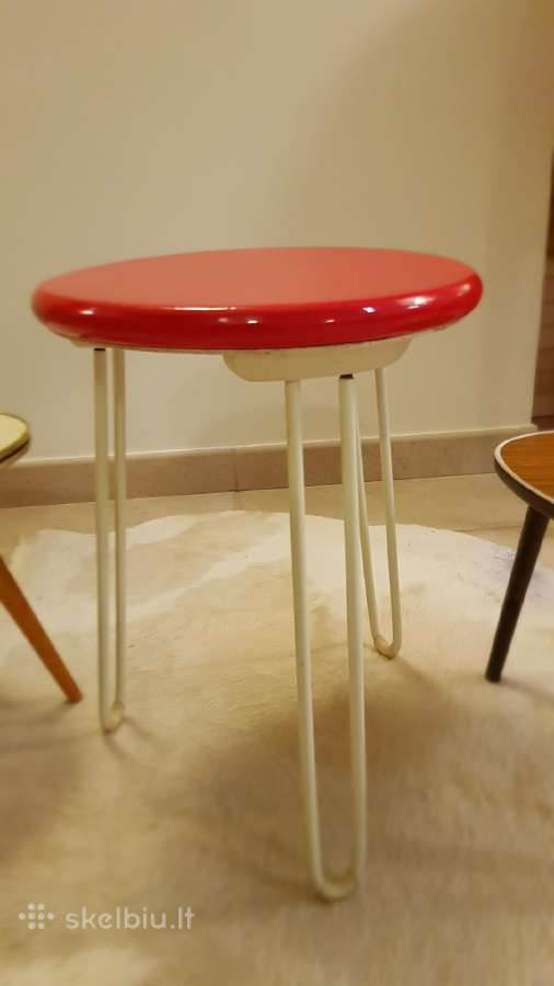Vintažinis mid century Florence Knoll taburetukas - nuotraukos Nr. 3
