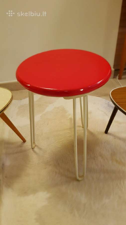 Vintažinis mid century Florence Knoll taburetukas - nuotraukos Nr. 4