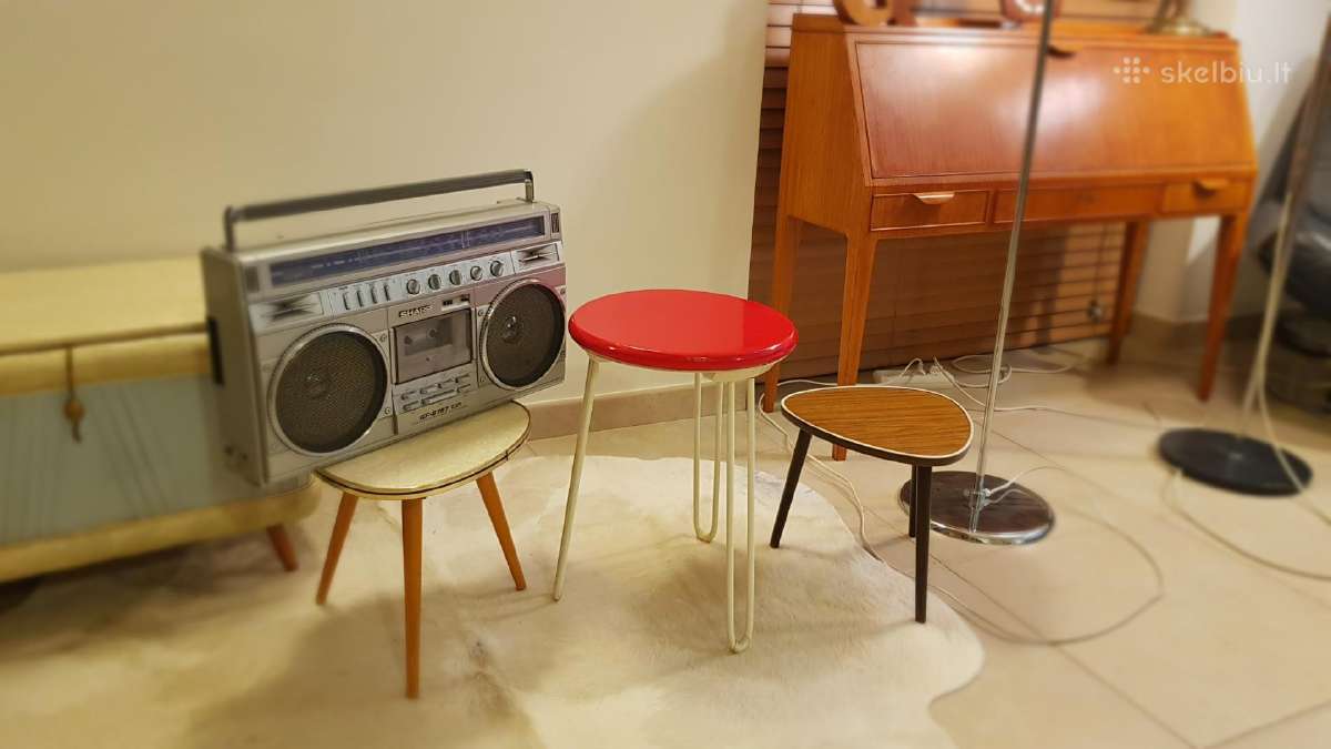 Vintažinis mid century Florence Knoll taburetukas - nuotraukos Nr. 2