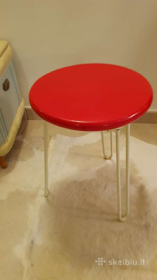Vintažinis mid century Florence Knoll taburetukas - nuotraukos Nr. 7