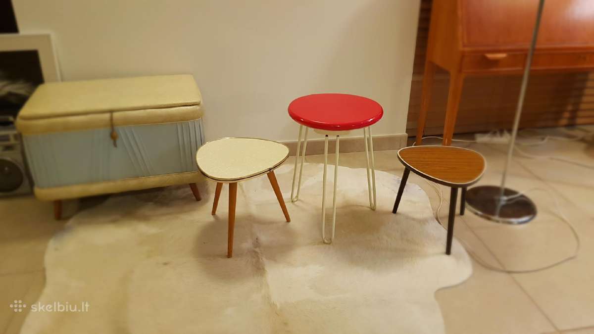 Vintažinis mid century Florence Knoll taburetukas - nuotraukos Nr. 8