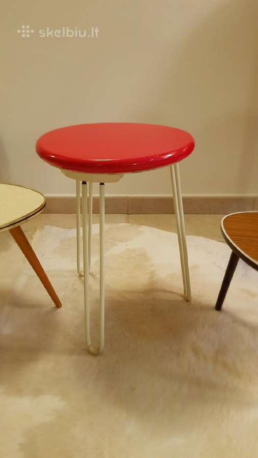 Vintažinis mid century Florence Knoll taburetukas - nuotraukos Nr. 11