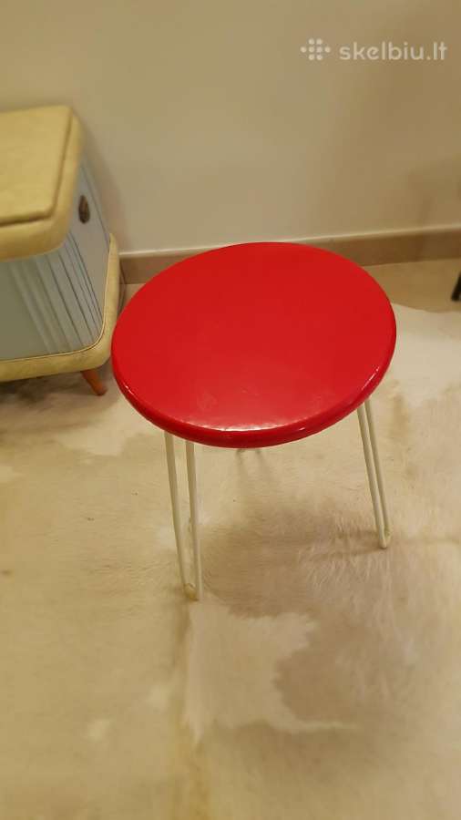 Vintažinis mid century Florence Knoll taburetukas - nuotraukos Nr. 12