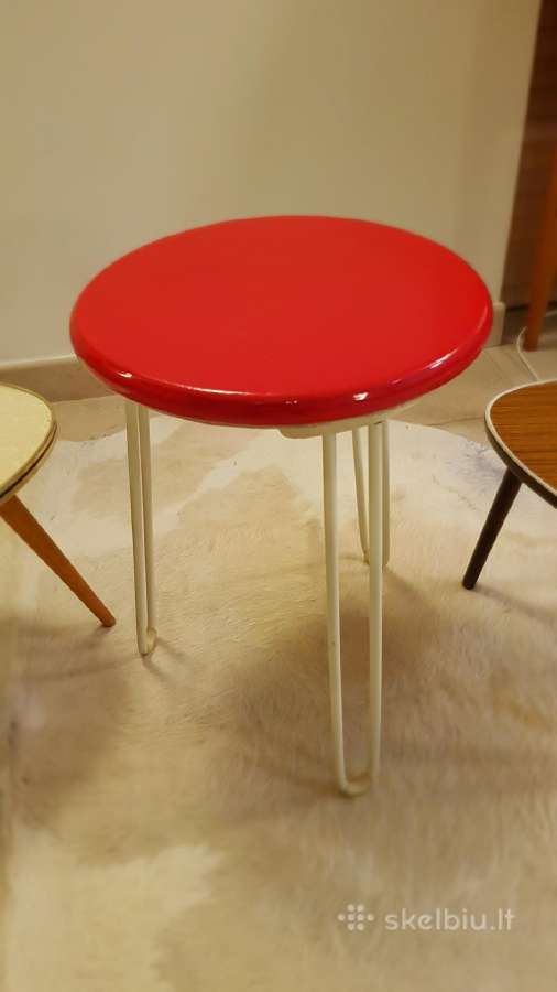 Vintažinis mid century Florence Knoll taburetukas - nuotraukos Nr. 22