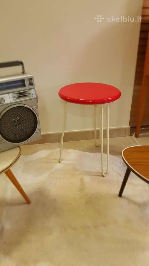 Vintažinis mid century Florence Knoll taburetukas - nuotraukos Nr. 24