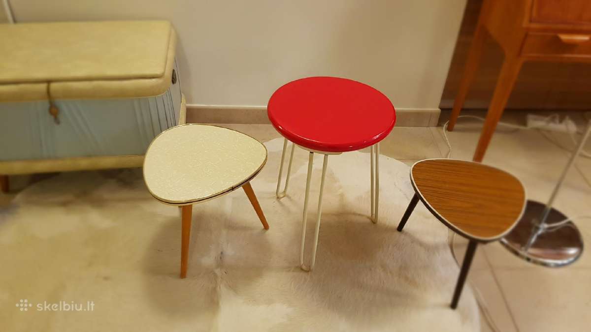 Vintažinis mid century Florence Knoll taburetukas - nuotraukos Nr. 25