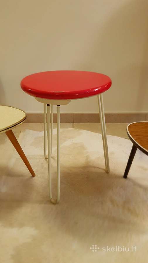 Vintažinis mid century Florence Knoll taburetukas - nuotraukos Nr. 26