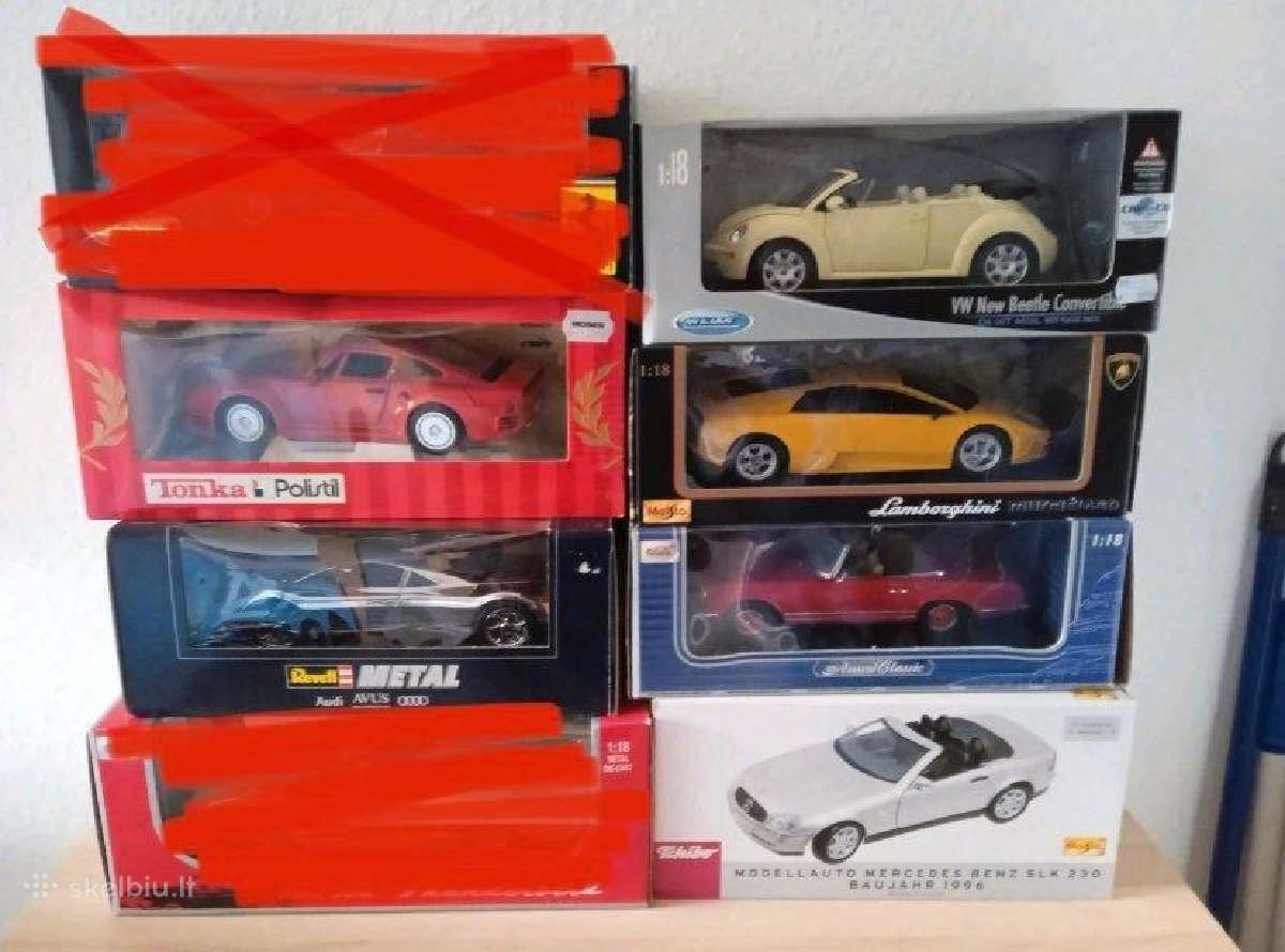 Parduodami modeliai 1:18 mastelio, nauji pakuotėse