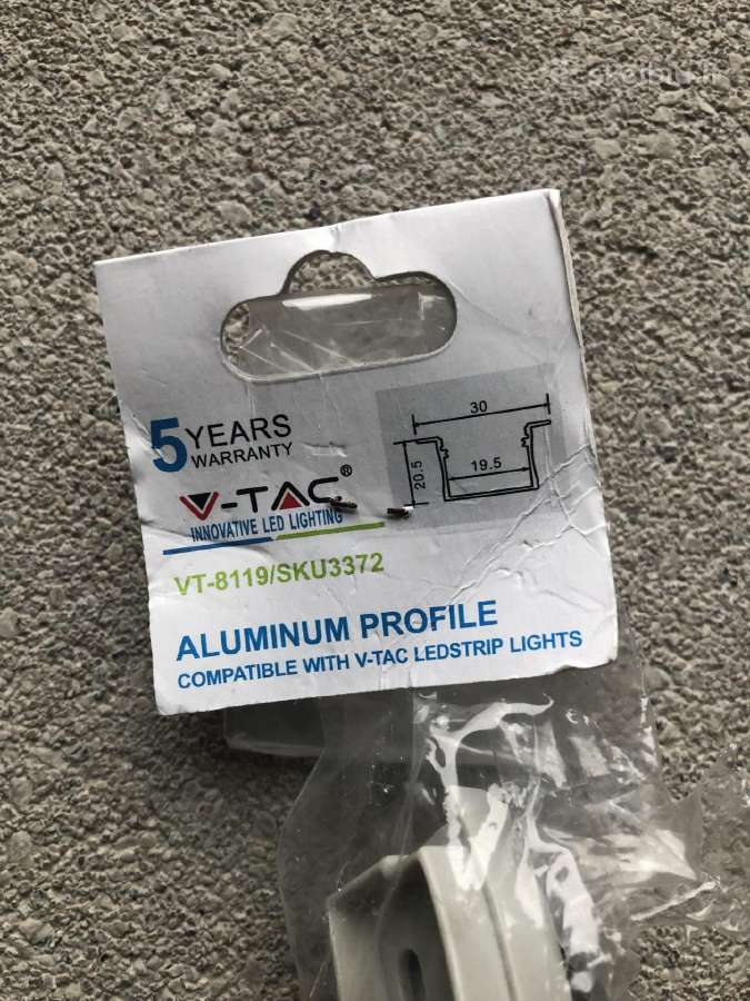 Parduodu LED V-tac 2m. aliuminio profilius - nuotraukos Nr. 4