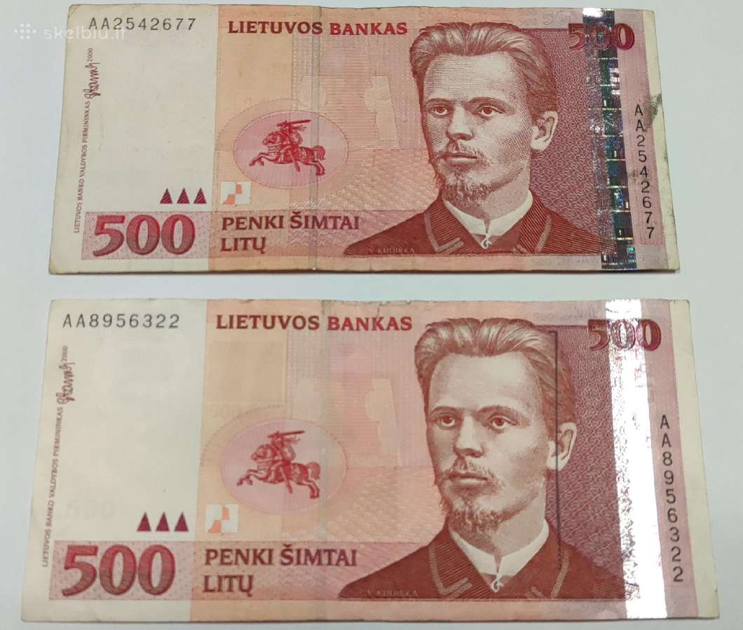 Parduodu 500lt banknotus iš apyvartos - nuotraukos Nr. 3