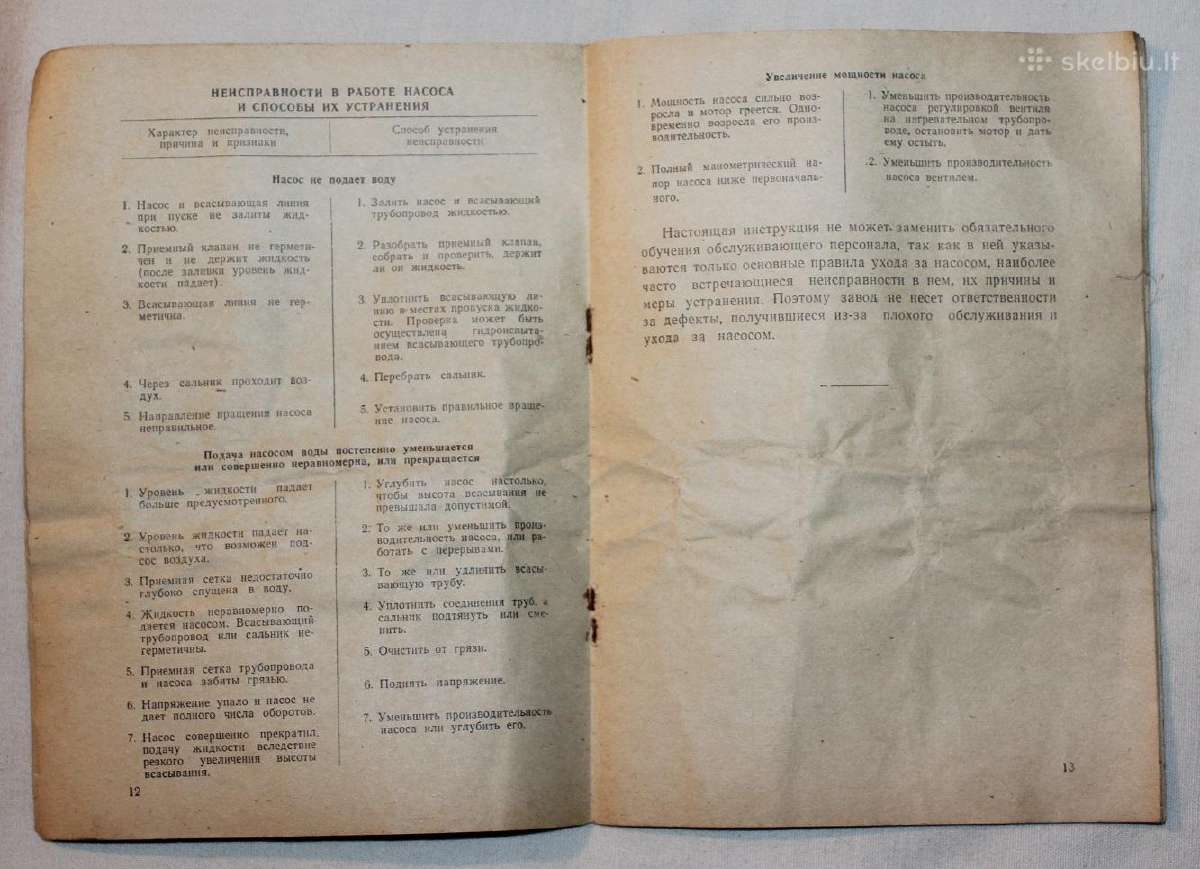 Vandens siurbliai centriniai K tipo vadovas 1966 m - nuotraukos Nr. 5