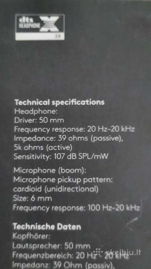 Dovanoju ausines Logitech G432 7.1 Surround - nuotraukos Nr. 5