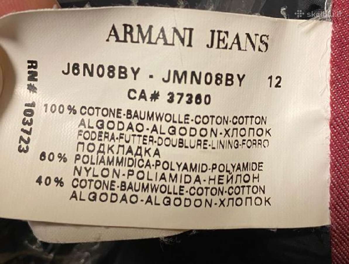 Armani jeans svarkelis, paltukas, dydis (M) - nuotraukos Nr. 8