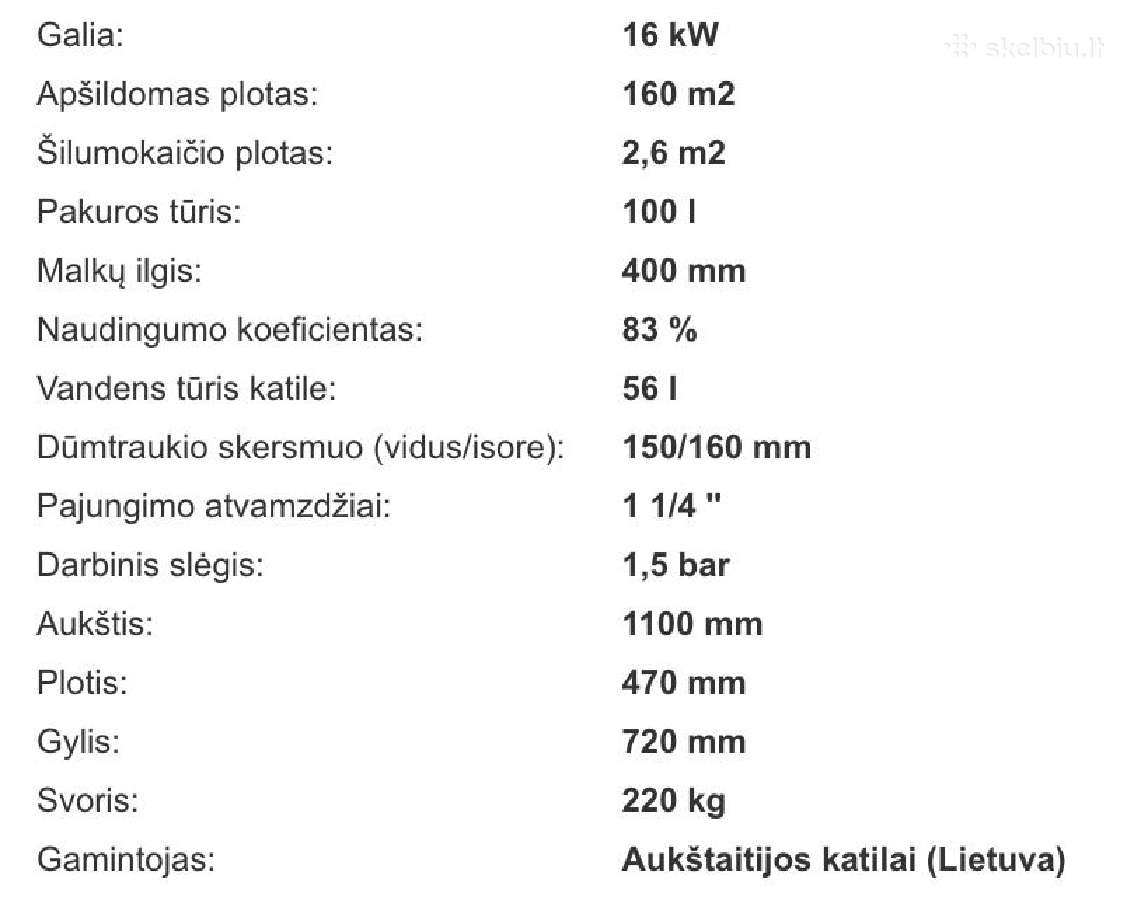 Aukštaitijos katilas 16 kw - 160m² Turime Vietoje - nuotraukos Nr. 2