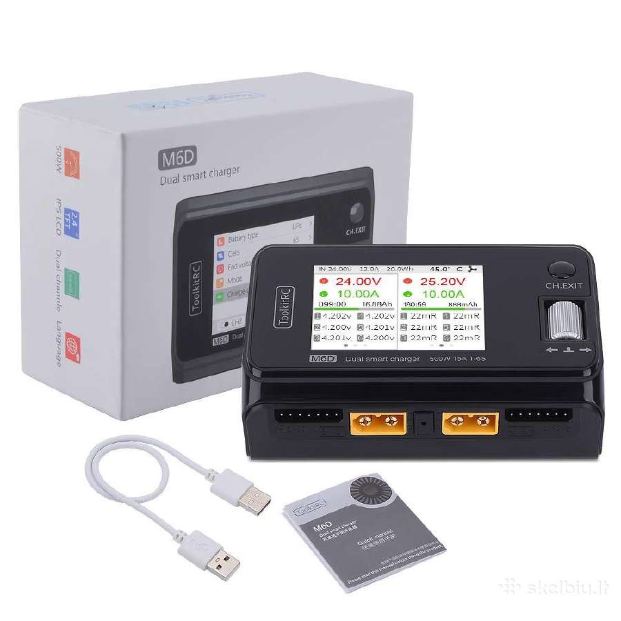 Toolkitrc M6d kompiuterizuotas baterijų pakrovė