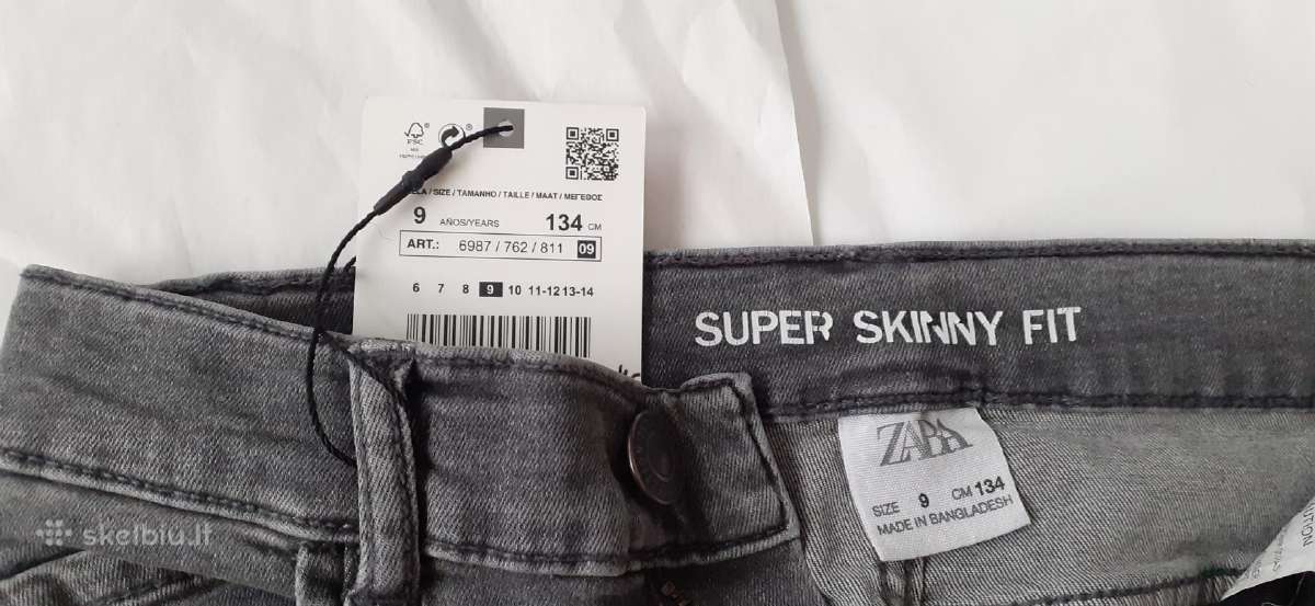 Kelnės džinsinės Pilkos Zara Dydis 1,34m. - nuotraukos Nr. 4