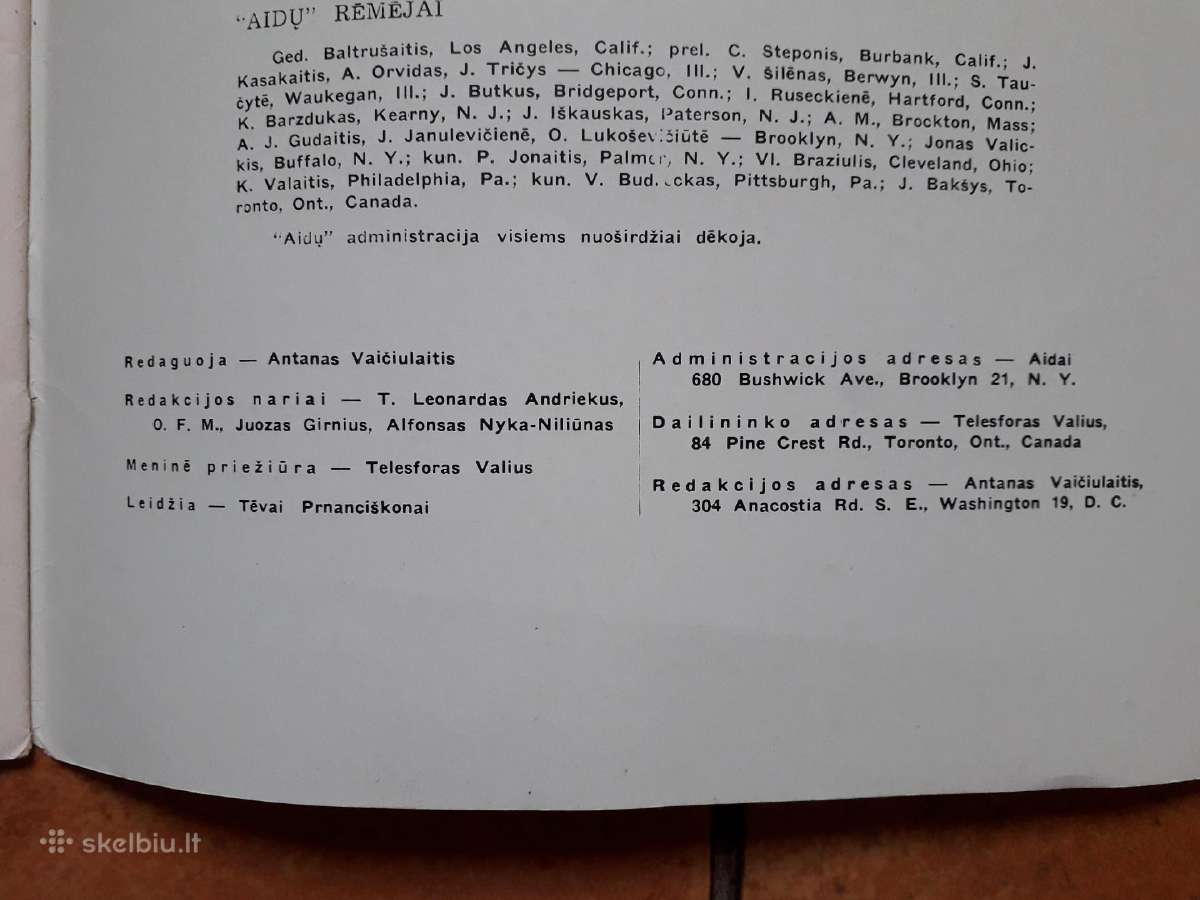 Literatūros ir meno žurnalas "Aidai" JAV 1956m. - nuotraukos Nr. 7