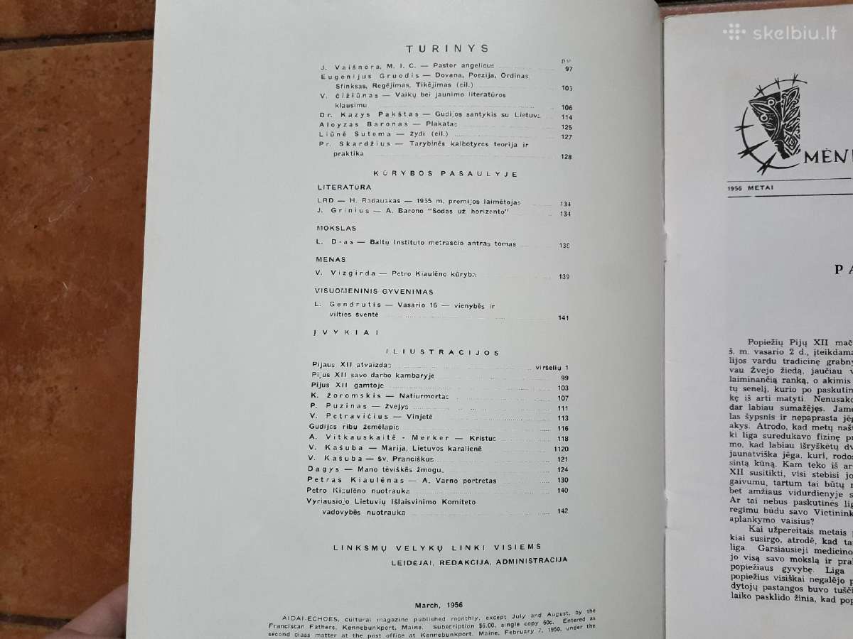 Literatūros ir meno žurnalas "Aidai" JAV 1956m. - nuotraukos Nr. 14