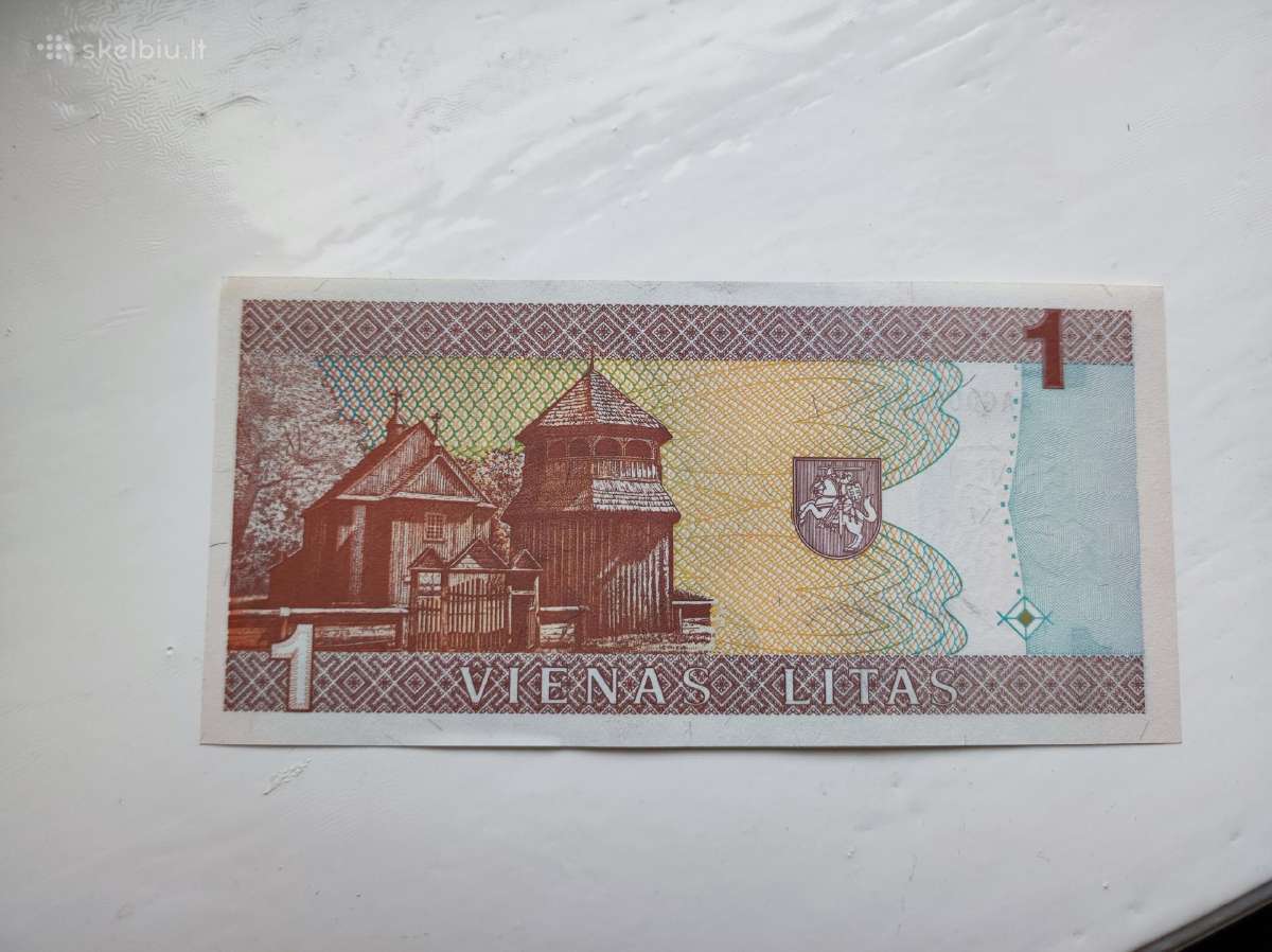 1 litas Žemaitė Unc - Žemas serijos numeris - nuotraukos Nr. 2