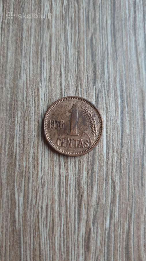 1936 metų 1 centas