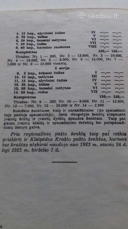 Katalogas.lietuvisku pasto zenklu.1942m. - nuotraukos Nr. 8