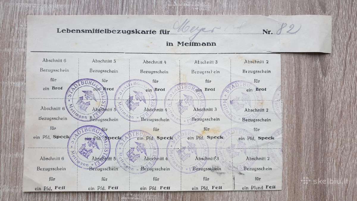 Maisto kortelė ? Vokietija