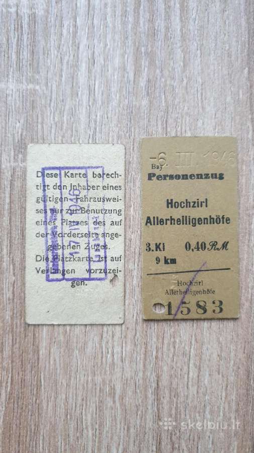 1946 m. traukinių bilietai? - nuotraukos Nr. 2