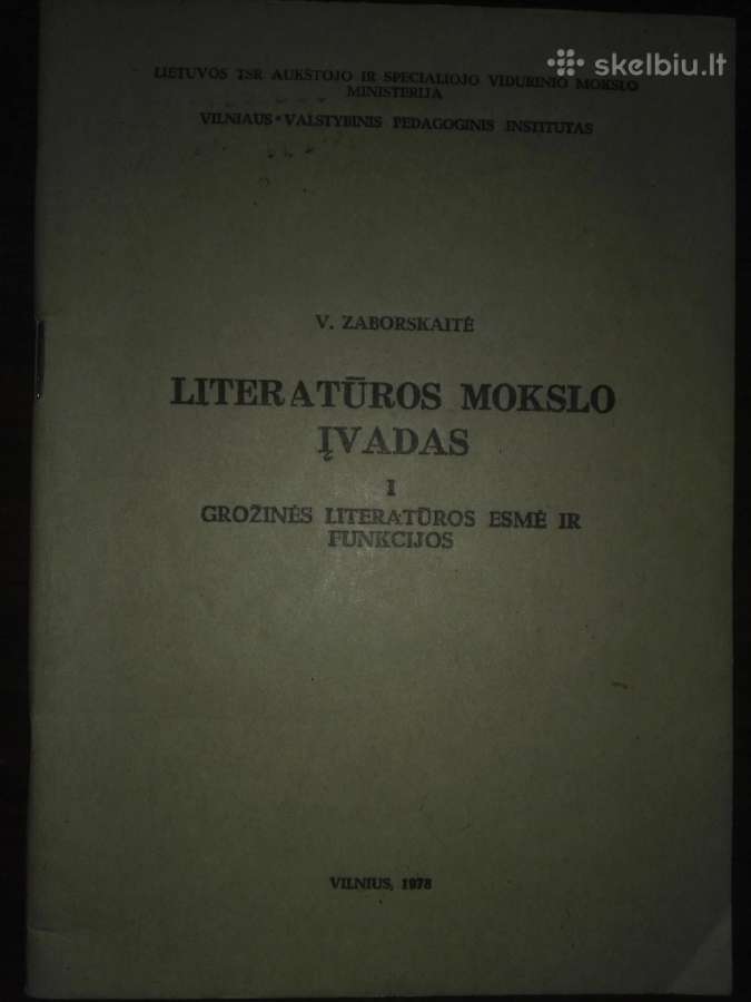 192. Literatūros Mokslo Įvadas Zagorskaitė V.