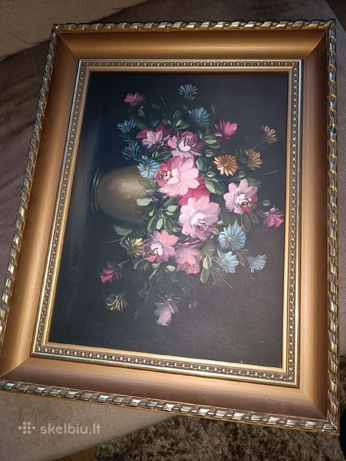 Gražus paveikslas gėlių motyvais