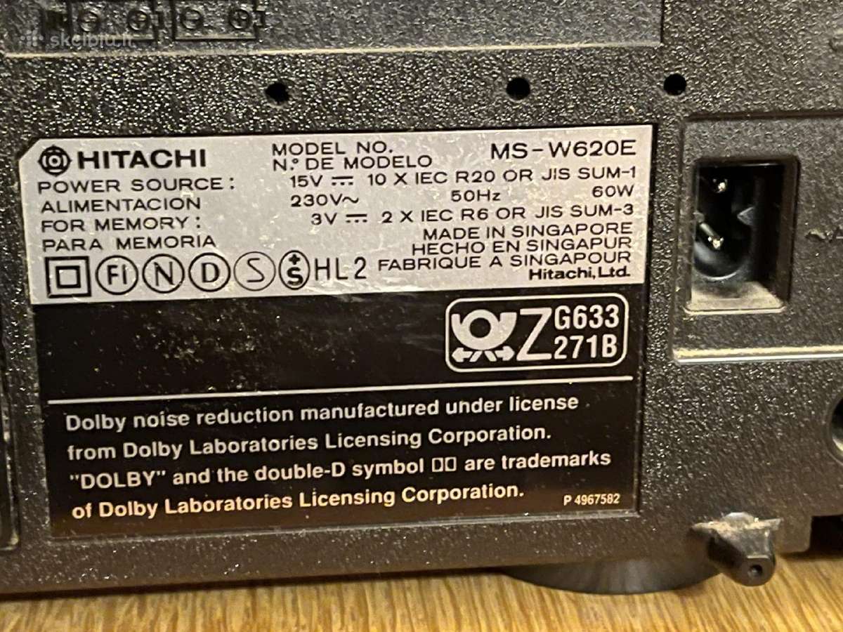 Hitachi Ms-w620e Bombox - nuotraukos Nr. 3