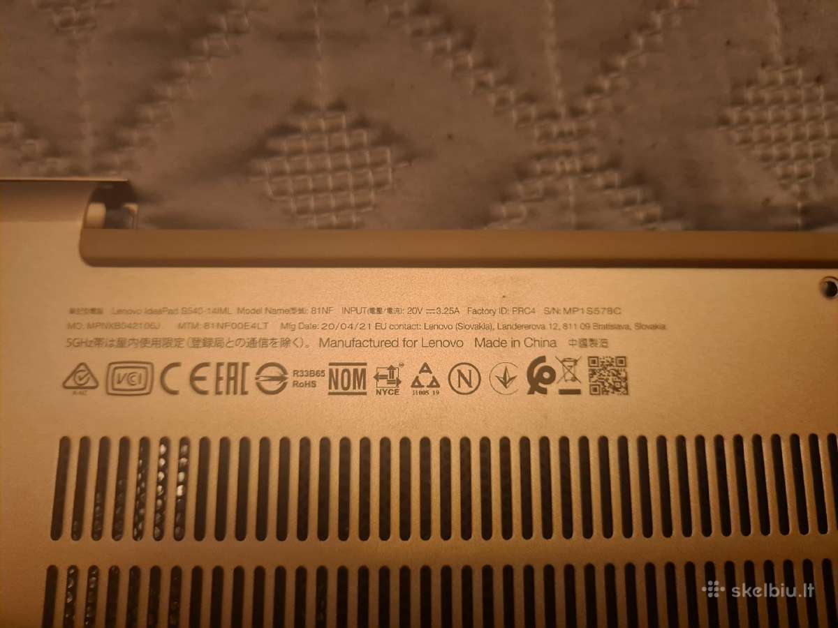Lenovo ldeapad S540-14iml dalimis - nuotraukos Nr. 3