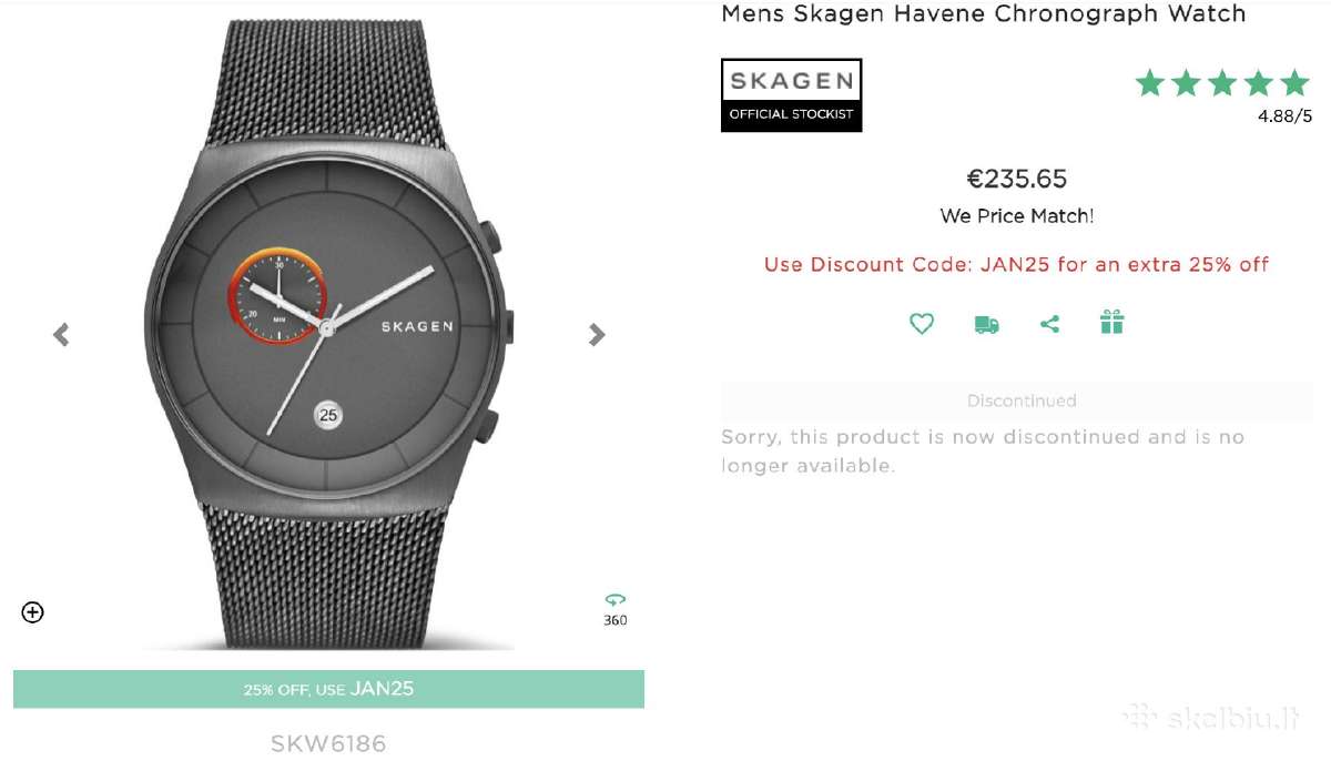 Vyriškas „Skagen Havene“ chronografinis laikrodis - nuotraukos Nr. 8